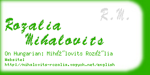 rozalia mihalovits business card